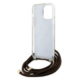 Guess Crossbody Cord 4G Print case for iPhone 15 Pro - brown - Apple Cases - Cases - Techbox