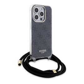 Guess Crossbody Cord 4G Print case for iPhone 15 Pro Max - black - Apple Cases - Cases - Techbox