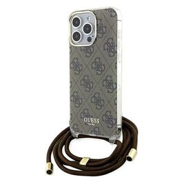 Guess Crossbody Cord 4G Print case for iPhone 15 Pro Max - brown - Apple Cases - Cases - Techbox