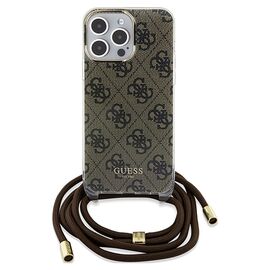 Guess Crossbody Cord 4G Print case for iPhone 15 Pro Max - brown - Apple Cases - Cases - Techbox