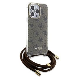 Guess Crossbody Cord 4G Print case for iPhone 15 Pro Max - brown - Apple Cases - Cases - Techbox