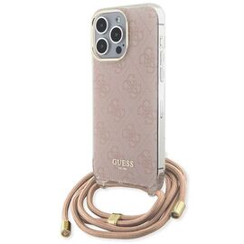 Guess Crossbody Cord 4G Print case for iPhone 15 Pro - pink - Apple Cases - Cases - Techbox