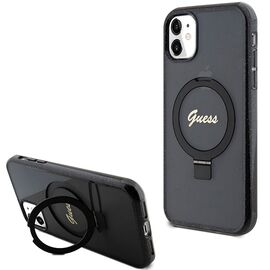 Guess Ring Stand Script Glitter MagSafe case for iPhone 11 / Xr - black - Uncategorized Cases (2) - Cases - Techbox