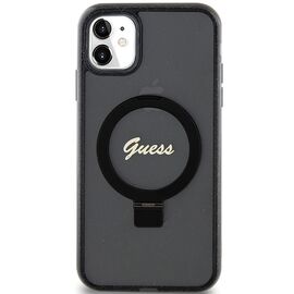 Guess Ring Stand Script Glitter MagSafe case for iPhone 11 / Xr - black - Uncategorized Cases (2) - Cases - Techbox
