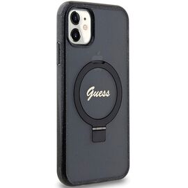Guess Ring Stand Script Glitter MagSafe case for iPhone 11 / Xr - black - Uncategorized Cases (2) - Cases - Techbox