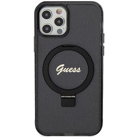 Guess Ring Stand Script Glitter MagSafe case for iPhone 12/12 Pro - black - Uncategorized Cases (2) - Cases - Techbox