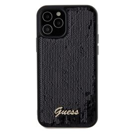 Guess Sequin Script Metal case for iPhone 12/12 Pro - black - Uncategorized Cases (2) - Cases - Techbox