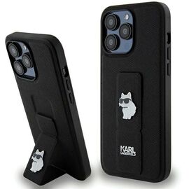 Karl Lagerfeld Gripstand Saffiano Choupette Pins case for iPhone 13 Pro Max - black - Apple Cases - Cases - Techbox