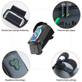 Rockbros 029-1BK bicycle bag for frame with phone cover - black | Techbox