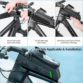Rockbros 029-1BK bicycle bag for frame with phone cover - black | Techbox
