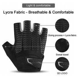 Rockbros S169BGR S cycling gloves with gel inserts - gray - Bicycle - Sports & Fitness - Techbox