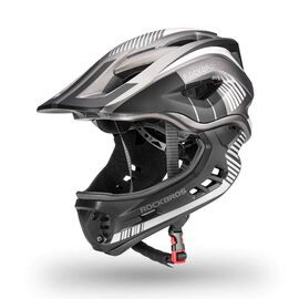 Rockbros TT-32SBTG-S children's bicycle helmet with removable chinbar, size S - gray | Techbox