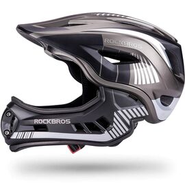 Rockbros TT-32SBTG-S children's bicycle helmet with removable chinbar, size S - gray | Techbox