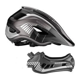 Rockbros TT-32SBTG-S children's bicycle helmet with removable chinbar, size S - gray | Techbox