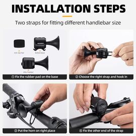 Rockbros 34210002001 electronic bicycle bell - black - Smartphone Holders - Smartphones - Techbox