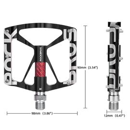 Rockbros 37213071001 Aluminum Alloy Bicycle Pedal Set - Black | Techbox