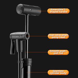 Rockbros 42310006001 bicycle pump with pressure gauge - black - Bicycle - Sports & Fitness - Techbox