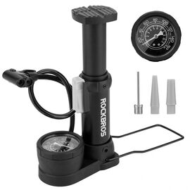 Rockbros 42610002001 floor bicycle pump with pressure gauge - black - Bicycle - Sports & Fitness - Techbox