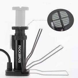 Rockbros 42610002001 floor bicycle pump with pressure gauge - black - Bicycle - Sports & Fitness - Techbox
