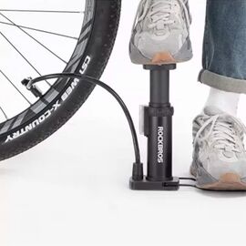 Rockbros 42610002001 floor bicycle pump with pressure gauge - black - Bicycle - Sports & Fitness - Techbox