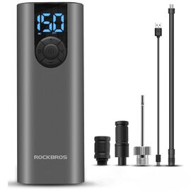Rockbros 42720001001 Electric Bike Pump with LED Display + USB-C - USB-A Cable - Black | Techbox