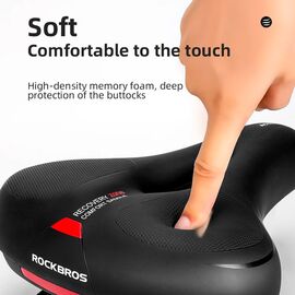 Rockbros AQ-6090R bicycle saddle - black and red | Techbox