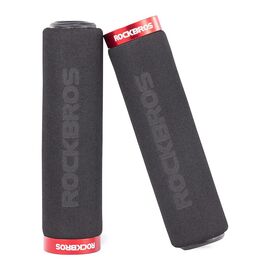 Rockbros BT1001BKRD sponge bicycle handlebar grips - black and red | Techbox