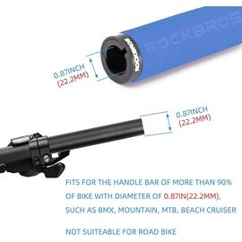 Rockbros BT1001BLBK sponge bicycle handlebar grips - blue and black | Techbox
