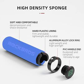 Rockbros BT1001BLBK sponge bicycle handlebar grips - blue and black | Techbox