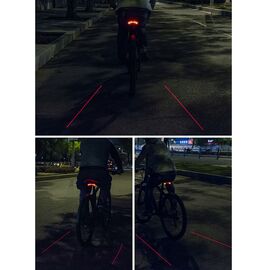 Rockbros LKWD-R1 Rear Bike Light with Laser and Remote Control + Micro USB - USB-A Cable - Black - Bicycle - Sports & Fitness - Techbox