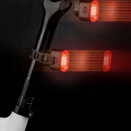 Rockbros Q2S LED Rear Bike Light with Smart Stop System + USB-C - USB-A Cable - Black - Smartphone Holders - Smartphones - Techbox