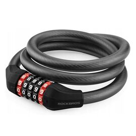 Rockbros RKS507-1BK bicycle lock with combination 1.8 m - black - Bicycle - Sports & Fitness - Techbox