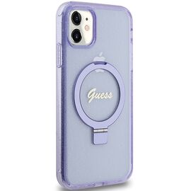 Guess Ring Stand Script Glitter MagSafe case for iPhone 11 / Xr - purple - Uncategorized Cases (2) - Cases - Techbox