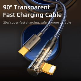 Joyroom S-CL020A6 Lightning cable angled - USB-C fast charging and transfer 20W 1.2 m - blue - Cables & Adapters - Cables & Accessories - Techbox