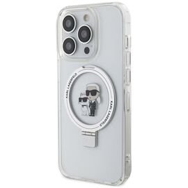 Karl Lagerfeld Ring Stand Karl&Choupette MagSafe case for iPhone 13 Pro Max - white - Apple Cases - Cases - Techbox
