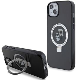 Karl Lagerfeld Ring Stand Karl&amp;Choupette MagSafe case for iPhone 14 / 15 / 13 - black - Apple Cases - Cases - Techbox