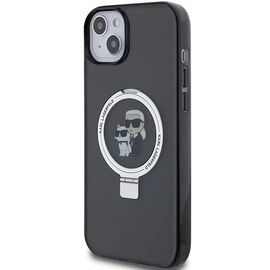Karl Lagerfeld Ring Stand Karl&amp;Choupette MagSafe case for iPhone 14 / 15 / 13 - black - Apple Cases - Cases - Techbox