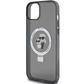 Karl Lagerfeld Ring Stand Karl&amp;Choupette MagSafe case for iPhone 14 / 15 / 13 - black - Apple Cases - Cases - Techbox