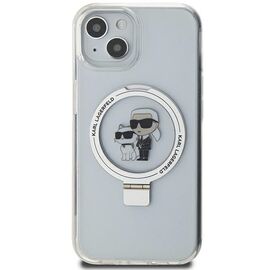 Karl Lagerfeld Ring Stand Karl&amp;Choupette MagSafe case for iPhone 14 / 15 / 13 - white - Apple Cases - Cases - Techbox