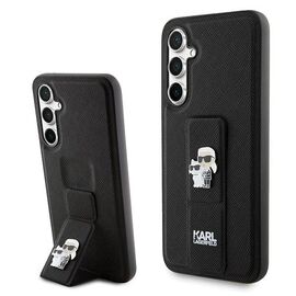 Karl Lagerfeld Gripstand Saffiano Karl&Choupette Pins case for Samsung Galaxy S23 FE - black | Techbox