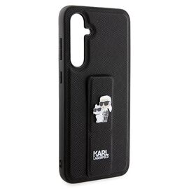 Karl Lagerfeld Gripstand Saffiano Karl&Choupette Pins case for Samsung Galaxy S23 FE - black | Techbox