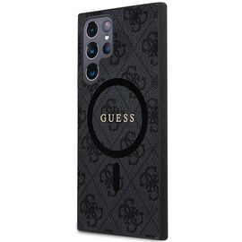 Guess 4G Collection Leather Metal Logo MagSafe Case for Samsung Galaxy S24 Ultra - Black - Uncategorized Cases (2) - Cases - Techbox