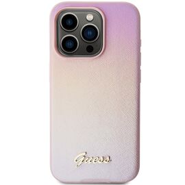 Guess GUHCP15XPSAIRSP iPhone 15 Pro Max 6.7" pink/pink hardcase Saffiano Iridescent Script - Apple Cases - Cases - Techbox