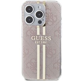 Guess IML 4G Gold Stripe case for iPhone 15 Pro - pink - Apple Cases - Cases - Techbox