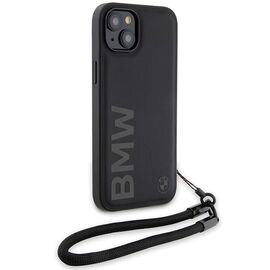 BMW Signature Leather Wordmark Cord case for iPhone 15 Plus / 14 Plus - black - Apple Cases - Cases - Techbox