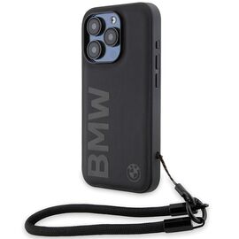 BMW Signature Leather Wordmark Cord case for iPhone 15 Pro Max - black - Apple Cases - Cases - Techbox