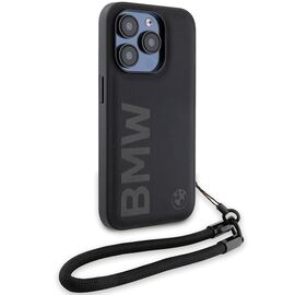 BMW Signature Leather Wordmark Cord case for iPhone 15 Pro Max - black - Apple Cases - Cases - Techbox