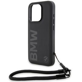 BMW Signature Leather Wordmark Cord case for iPhone 15 Pro Max - black - Apple Cases - Cases - Techbox