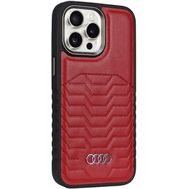 Audi Synthetic Leather case with MagSafe for iPhone 15 Pro Max - red - Apple Cases - Cases - Techbox