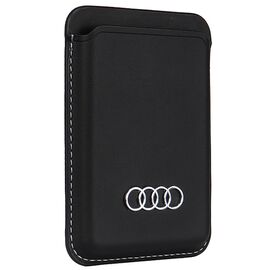 Audi Synthetic Leather magnetic wallet compatible with MagSafe - black | Techbox